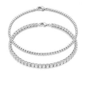 Believe by Brilliance Fine Silver Plated 1.75mm&3mm CZ 7.25” tennis bracelet (2)